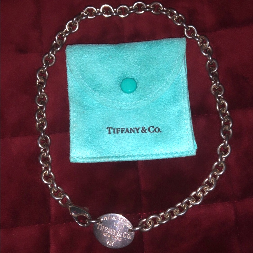 Tiffany & Co dog tag choker necklace used